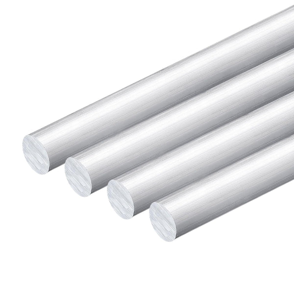 uxcell 4Pcs 3/4"(19mm) Dia Round Aluminum Rod, 13"(330mm) Long Solid Lathe Bar Stock for Industry DIY Crafts