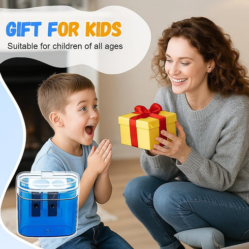 Generic 2PCS) Dual Hole Pencil Sharpener, Handheld Pencil Pharpener for Kids with Lid,Mini Compact Colored Pencil
