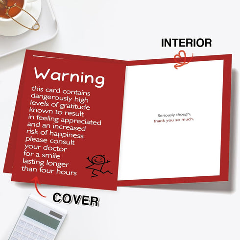 Londue Thank You Card with Humor, Funny Appreciation Card, Thank You Gift for Coworker Teacher Boss Friend, Humor