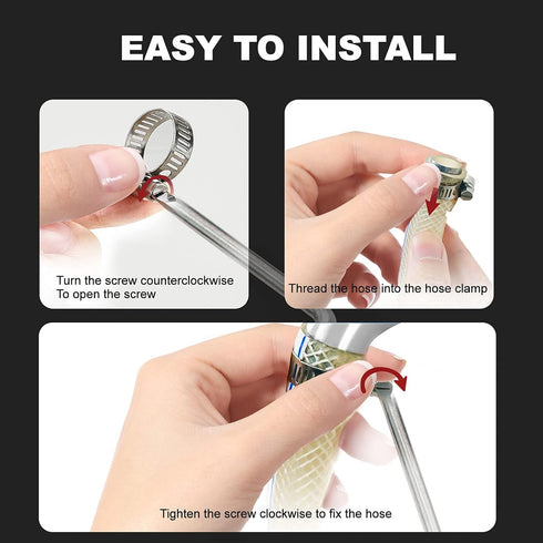 30pcs Adjustable Worm Gear Hose Clamp, Stainless Steel Pipe Clamps for Water Pipe, Plumbing, Fuel Line