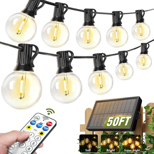 Nisocy Solar String Lights Outdoor Waterproof with Remote & Timer, LED Shatterproof