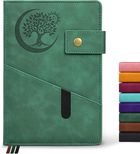 Blank Journal Notebook, A5 Hardcover Leather Sketchbook, 200 Pages Thick Blank Paper, 5.9" x 8.4"