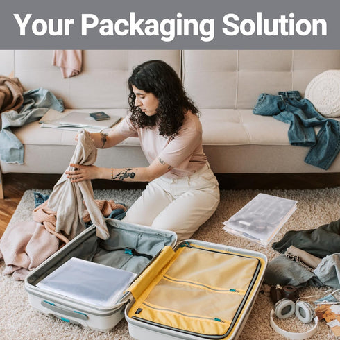 Frosted Zipper Clothing Bags, 25 Pcs 10x13 inch Poly Bags for Shipping, Waterproof Plastic Bags for Clothes