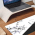 Japanese Life Death Keyboard Mat, Black White Anime Gaming Mouse Pad with Anti-Slip Rubber Base, Sakura Pagoda Sun