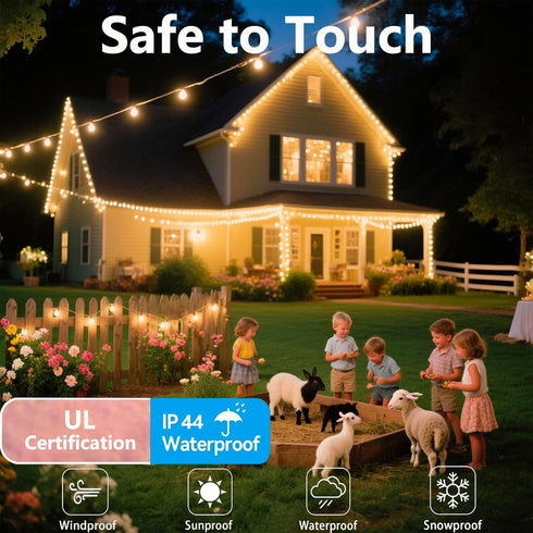 71Ft 200 8 Warm White Christmas Lights, LED Warm White Christmas Lights, UL Certified Plug in Twinkle Lights Outdoor