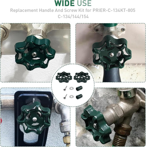 C-134KT-805 Hose Bib Repair Kit - Outdoor Faucet Handle for PRIER-C-134KT-805 with Universal Design Adapter