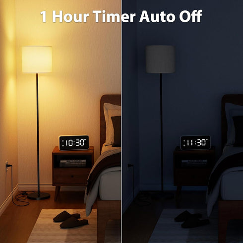 Dimmable 12W Bulb, Keepsmile Floor Lamps for LivingRoom with LED Foot Switch, Remote Custom Color Temperature Floor