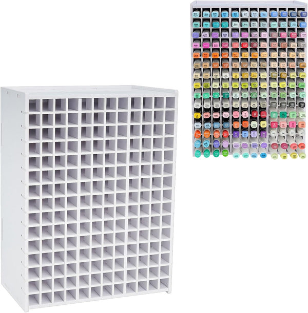 SANFURNEY Marker Pen Organizer Holder for 180 Markers, Desktop Art Supply Storage Rack for Home Classroom Office