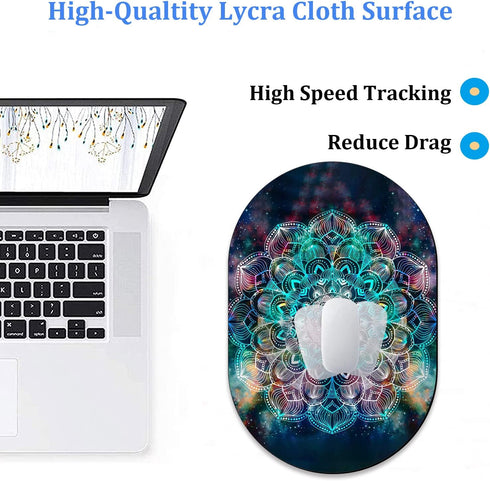RVHOEZZM Set, Personality Mouse Pad with Coaster Colorful Mandala Fashion Design Mouse Pad Non-Slip Rubber Gaming Mouse
