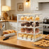 CAMBIODV Countertop,4 Muffins,Donut,15.75x11.81x9.84inch Pastry Display Case,Large Bread Box,Bakery Cookie Display