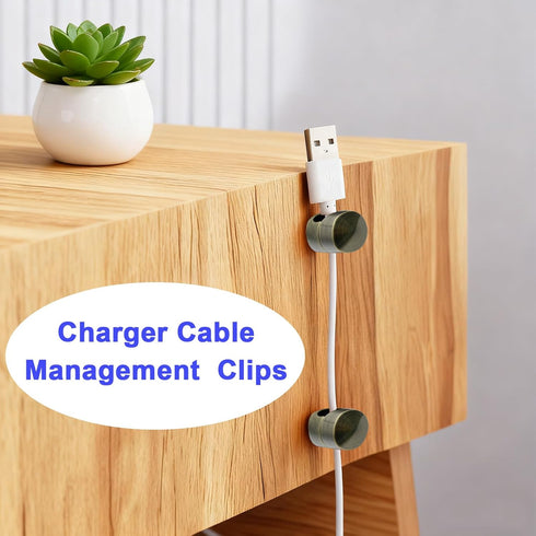 Hpgoxkd 4 Sets Cord Holder for Nightstand,Antique Copper Metal Charger Holders for Cords Organizers for Desk, Office
