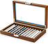 Yesland Black Walnut Wood Pen Display Box, 12 Slot Fountain Pen Organizer with Clear Glass Window, Luxury Pen