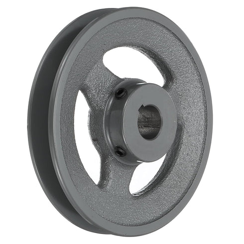 uxcell BK55-5/8 V-Belt Sheave, 5/8" Bore, 5.25" OD Single Groove Cast Iron Sheave for 3L or B Belt