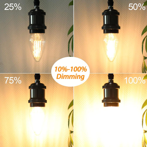 BRIMAX F15 8W LED Porch Light Bulb, E26 Medium Base, Dimmable 2700K Warm White, 4 Pack
