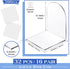 Leinuosen 32 Pcs Clear Acrylic Book Ends, Heavy Duty Non Skid Book Holders with Silicone Pad, Arch Shape for Books,
