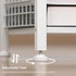 Lerliuo White Printer Stand with Fabric Drawer, 3 Tier Industrial Side Table, Modern Small Desk Holder