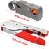 Taiss Coax Cable Crimper Tool Kit, 20 PCS F Style RG59 RG6 Compression Connectors, Coaxial Cable Stripper