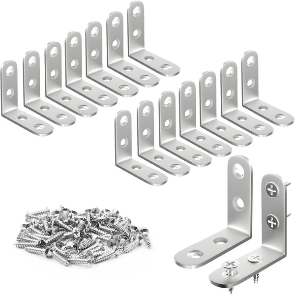 Blingstar L Bracket Stainless Steel Corner Brace 16Pcs 1.57x1.57 Inch Right Angle