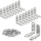 Blingstar L Bracket Stainless Steel Corner Brace 16Pcs 1.57x1.57 Inch Right Angle