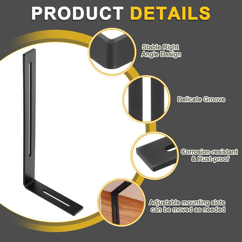 2Pcs 130 300 30mm uxcell Adjustable L-Shape Corner Brace, x x l Corner Brace Slotted Joint Right Angle Bracket