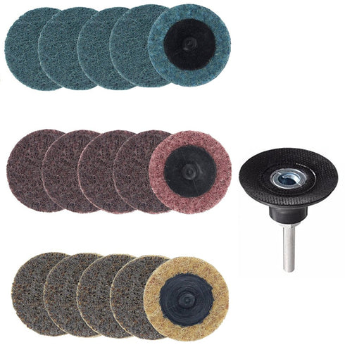 Yakamoz 15pcs 2 Inch Roll Lock Surface Conditioning Sanding Disc with Roll