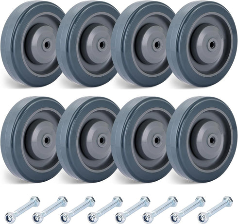 Shopping Cart Wheels Replacement | 8 Pack Shopping Cart Caster, 5-inch Diameter