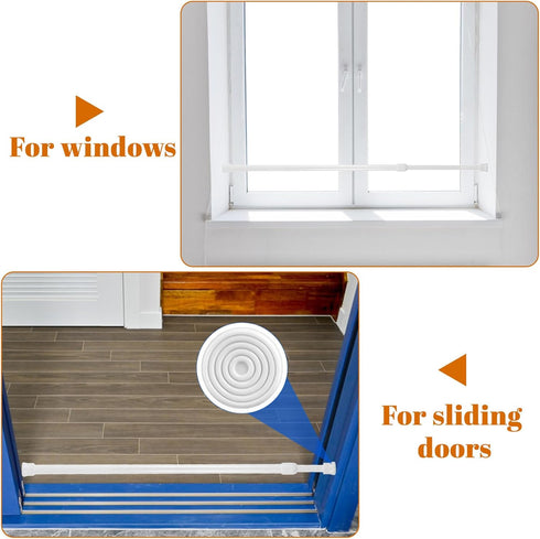 SynHHergyx 15.7''-27.5'' 1.2'' Sliding Door Security Bar Window Security Bar Locks Door Stick Securitys for Sliding