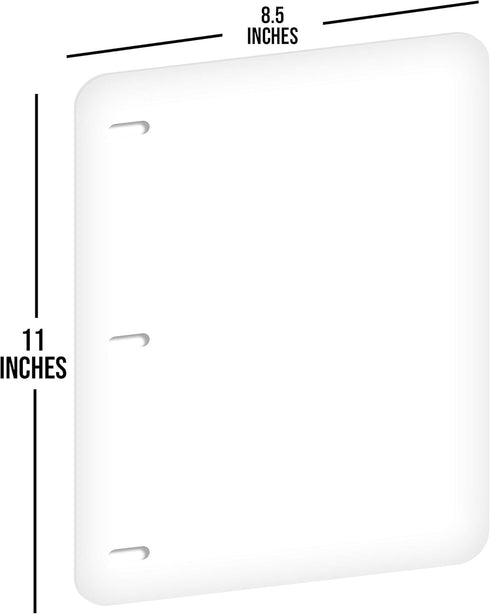 Full Page Flat Sheet Lifters, Letter Size 11 X 8.5 Inch, 3-Hole Binder Separators 4-1/4" Hole Spacing, Natural White (10 Pack)
