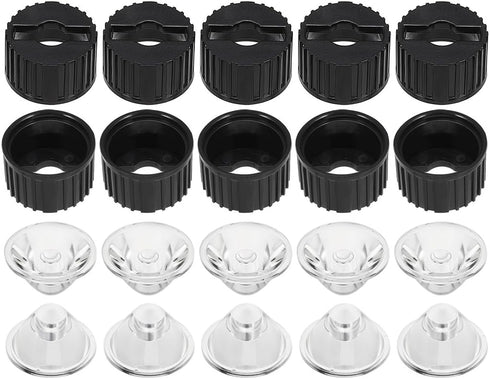 uxcell 10 pcs 20mm LED Lens 15 Degree with Black Holder for 1W 3W High Power LED Light