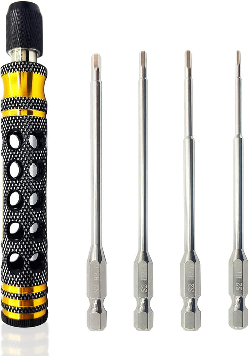 4 in 1 RC Model Repair Tools Kit - 1/4" Drive Hex Driver Bit Set 1.5mm 2.0mm 2.5mm 3.0mm Allen Wrench Keys for Electric