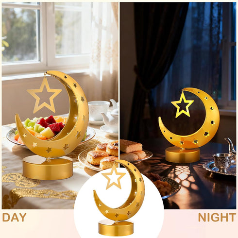 Cinnvoice 2026, Ramadan Decorations Moon Ramadan Lights for Table Home Crescent Lunar Moon Lamp for Eid Mubarak Decor