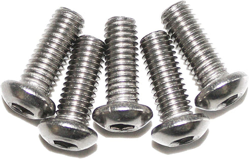 25PCS M8-1.25 x 16mm Button Head Socket Cap Screws - Stainless Steel 18-8, Full Thread, Allen Socket Drive, Plastic Box