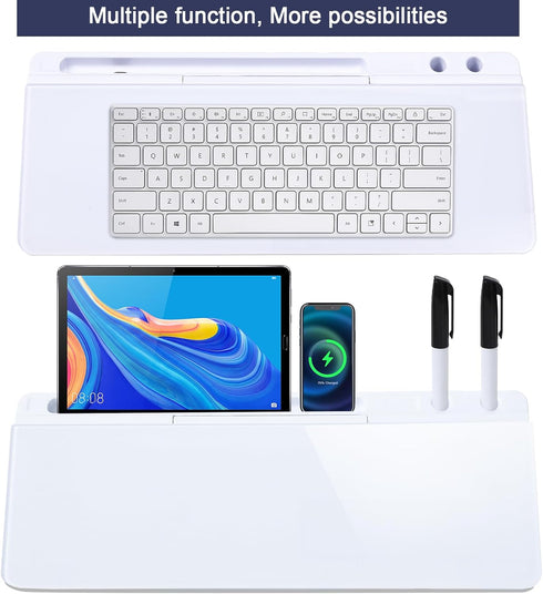 Desk Whiteboard with Storage, Glass Dry Erase Whiteboard, Desktop Office Supplies, Desk Organizers with Accessories