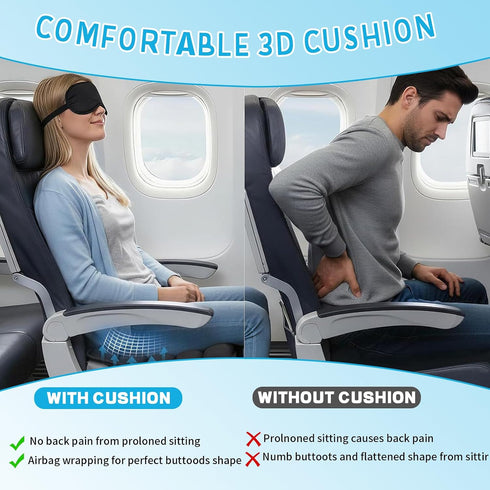 XGPGBXGT Press Type Inflatable Travel Cushion Airplane Seat Cushion, Built-in Air Pump Portable Airplane Seat Cushion