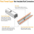 4 Gauge Non-Insulated Butt Connectors 10 PCS Crimp Butt Splice Connectors with 10 PCS Heat Shrink Tube