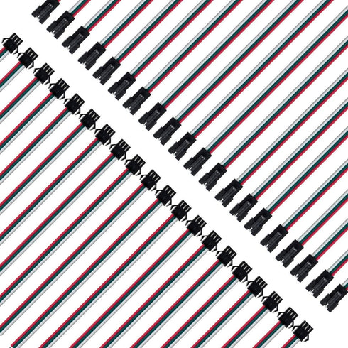 BTF-LIGHTING 20 Pairs JST SM 3 Pin Connectors for WS2812B WS2811 WS2812 WS2814 SK6812 (15cm 22awg Wire)