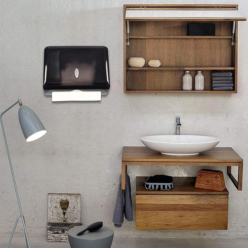 Touchless Paper Towel Dispenser Wall Mount, No Drilling Waterproof/Dustproof Multifold Tissue Holder for Home Kitchen