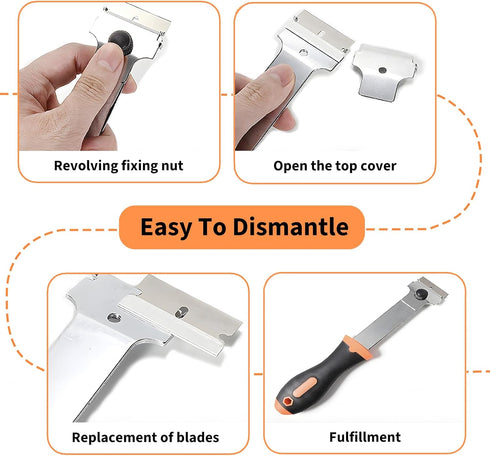 Set, 4 Pack 30 30 Razor Blade Scraper Tool Paint Scrapers with Plastic & Metal Blades, Safe Non-Scratch Glass Scraper