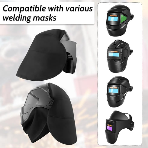 Exclaith 2 Set Pcs Welding Helmet Cover and Helmet Bib Helmets Extended Cover with Press Fit Seal Full Protection