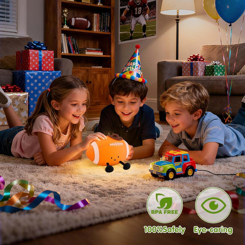 Dimmable 116 Bailey Baby Football Squishy Silicone Night Light, Touch Light Up Football for Kids & Toddlers, Soft Glow