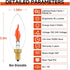 B/B11 E12 Bulb, 1800K 2 Non-Dimmable, 2-Pack Type LED Flame Effect Red Light Modes, Crystal Clear Glass, Ideal
