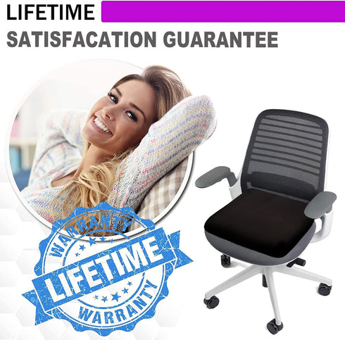 Sbriun Gel Seat Cushion - Enhanced Double Thick Egg Seat Cushion with Non-Slip Cover - Office Chair Car Seat Cushion