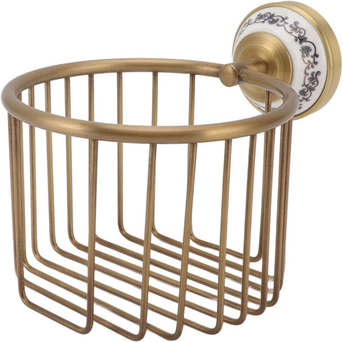 Toilet Paper Holder, Antique Hollow Out Brass Wall Mount Paper Towel Holder,