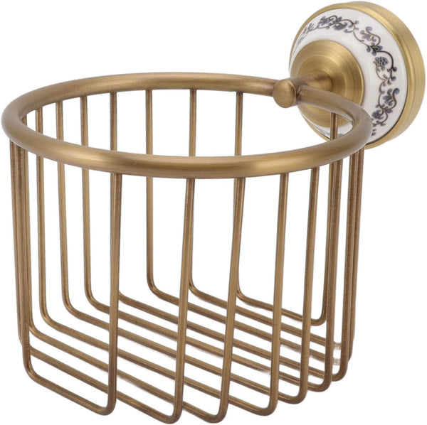 Toilet Paper Holder, Antique Hollow Out Brass Wall Mount Paper Towel Holder,
