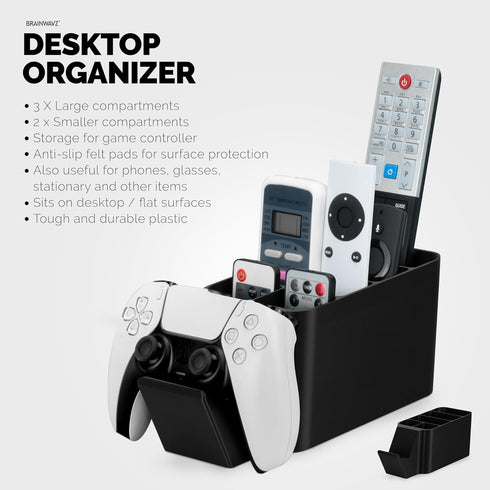 BRAINWAVZ Game Controller and Remote Control Holder, Ideal for Side Tables & Desktops, Organizes Pens & Stationery