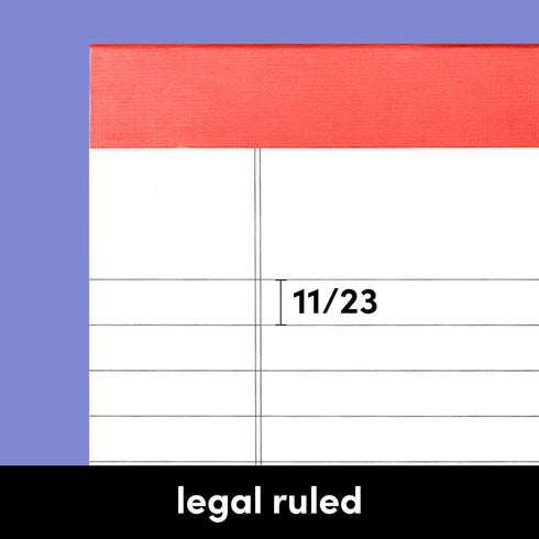 PAPERAGE 12 Pack Lined Legal Pads (Rainbow), 50 Sheets Each, Wide/Legal Ruled, 8.5 inches x 11 inches