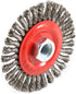 Forney 72760 Wire Wheel Brush, Stringer Bead Twist with 5/8-Inch-11 Threaded Arbor, 4-Inch-by-.020-Inch