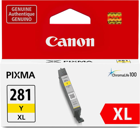 Canon CLI-281 XL Genuine Yellow Ink Tank, Compatible with TR8520, TS9120, TS8120, TS6120, TS9521C/a, TS9520/a, TS8220,