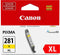 Canon CLI-281 XL Genuine Yellow Ink Tank, Compatible with TR8520, TS9120, TS8120, TS6120, TS9521C/a, TS9520/a, TS8220,