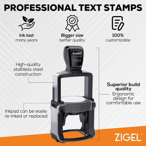 Professional Self-Inking Stamp - Customizable Round Design